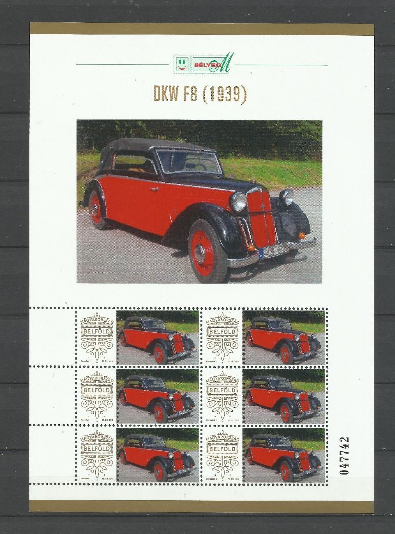 13/1 Magyarország Személyes bélyeg DKW F8 1939