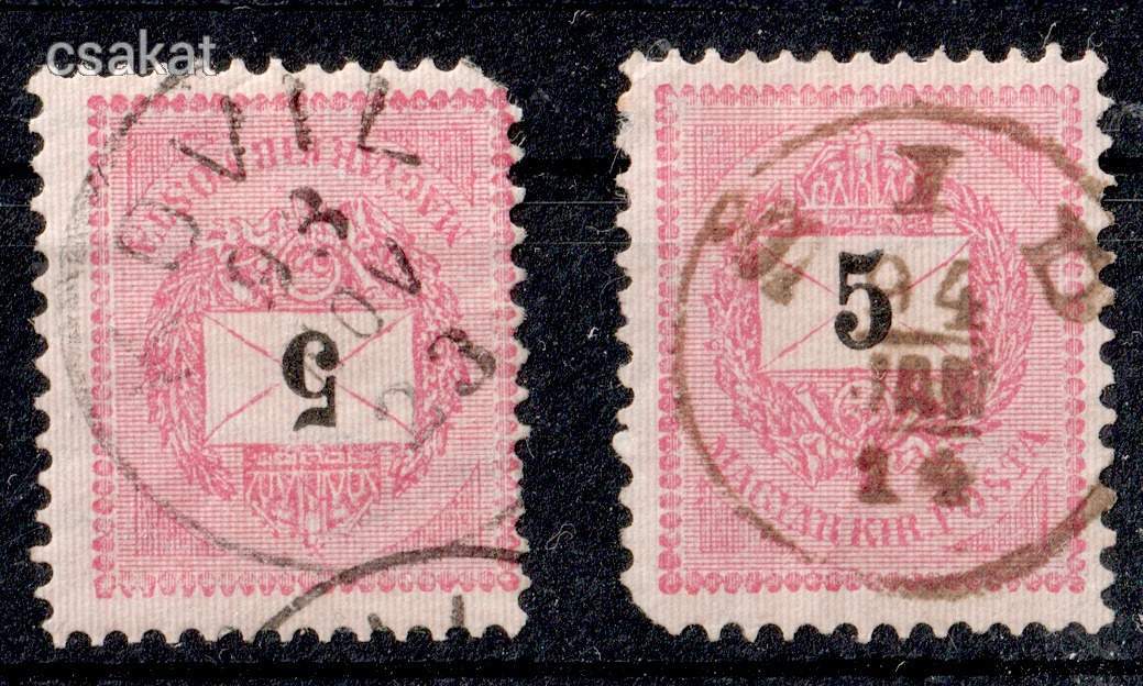 1881 krajcáros lebélyegzések KOVIL + SID sarokhiba Gudlin 130 pont (d18)