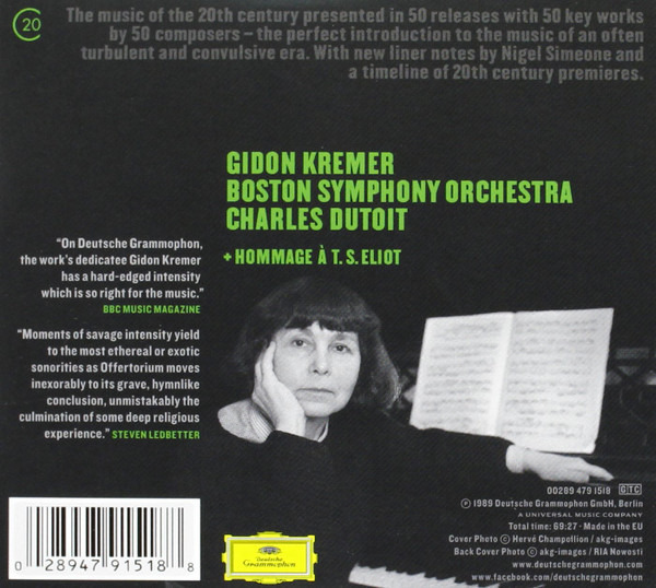 Sofia Gubaidulina - Offertorium CD  Új, bontatlan!
