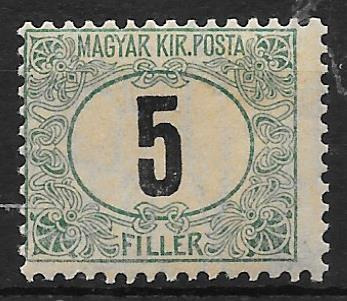 1903. Zöldportó 5  f , falcnyomos  ( 9000 )