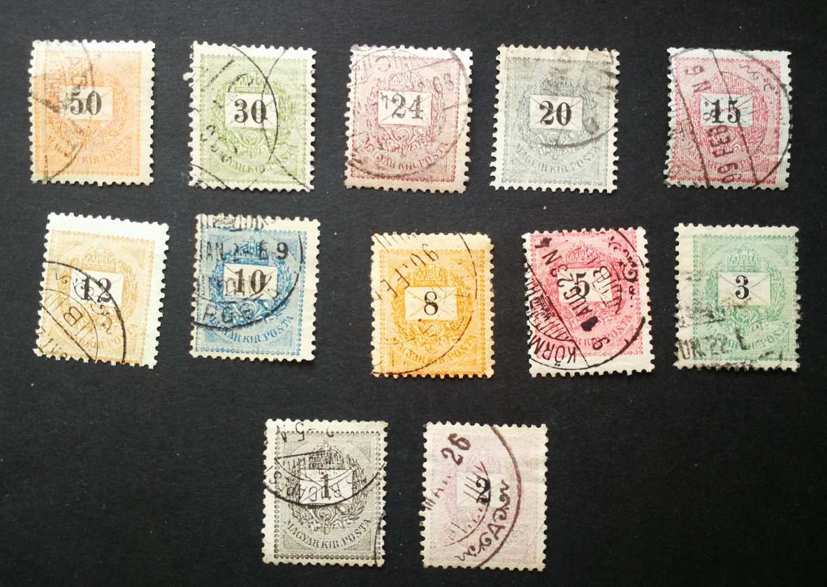 Magyarország 1898 Feketeszámú krajcáros sor pecsételt H