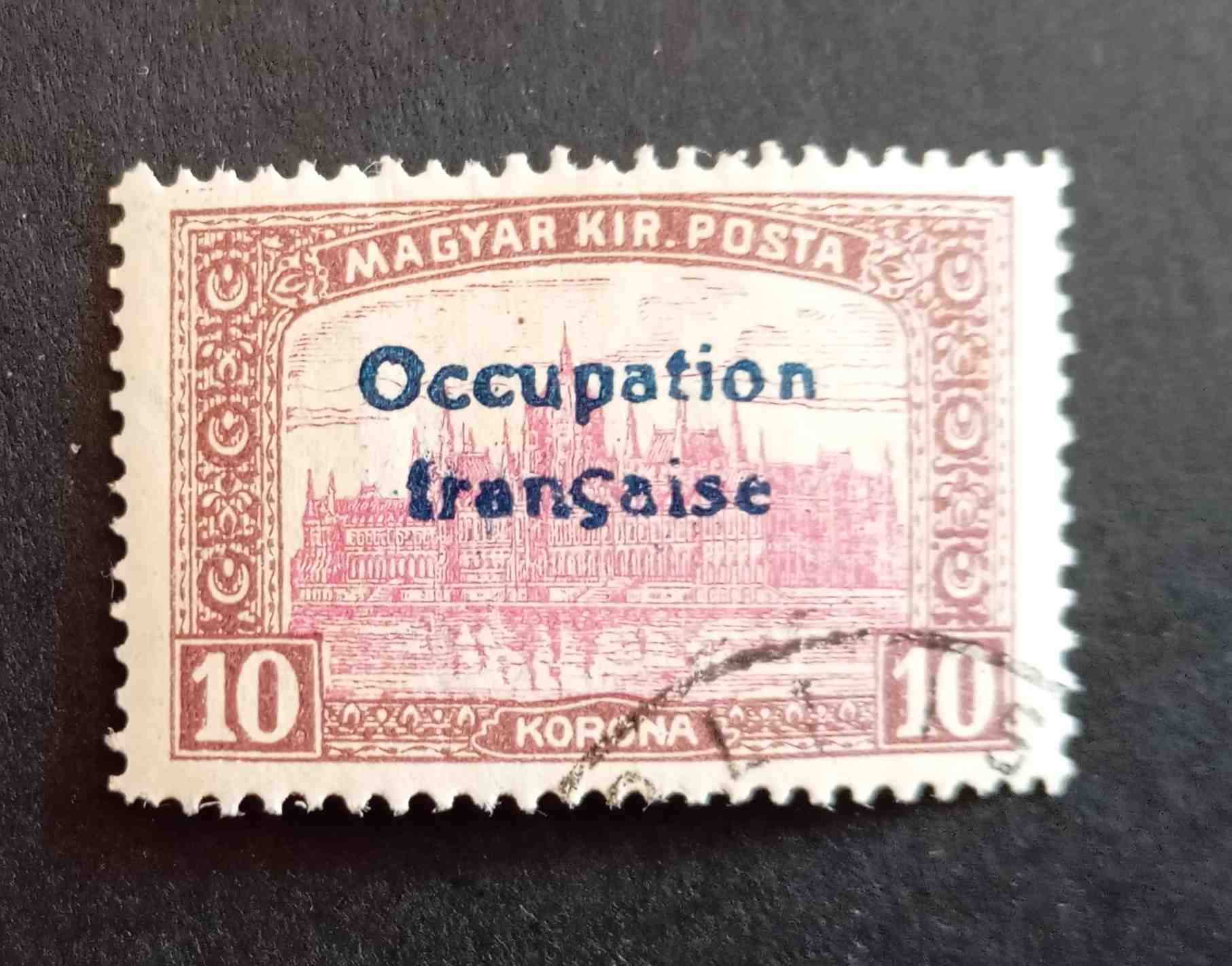 Magyarország 1919 Arad Francia megszállás Parlament 10 K pecsételt H