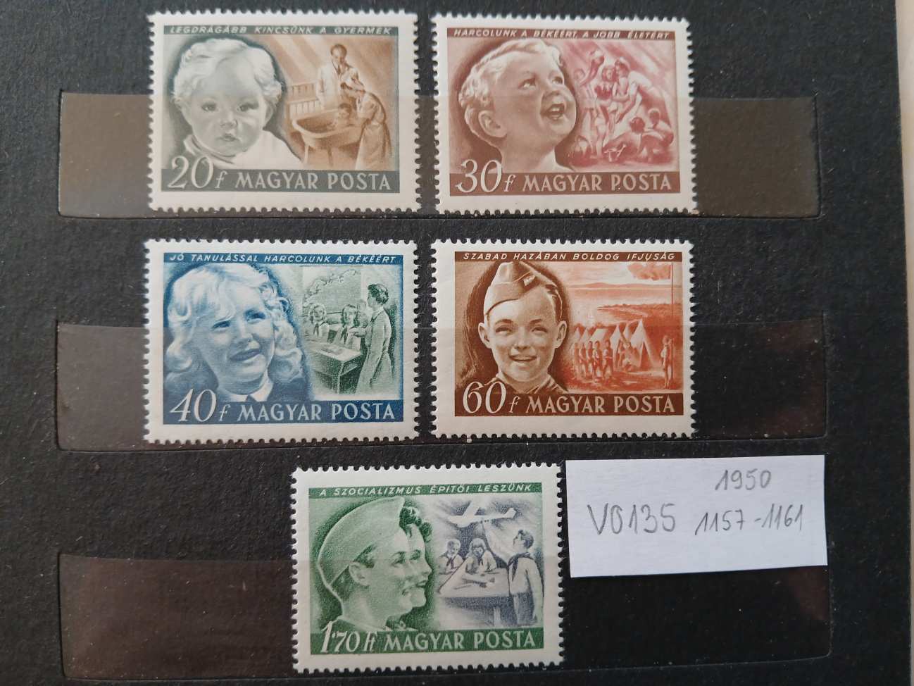 V0135 Magyar bélyeg 1950 1157-1161 postatiszta