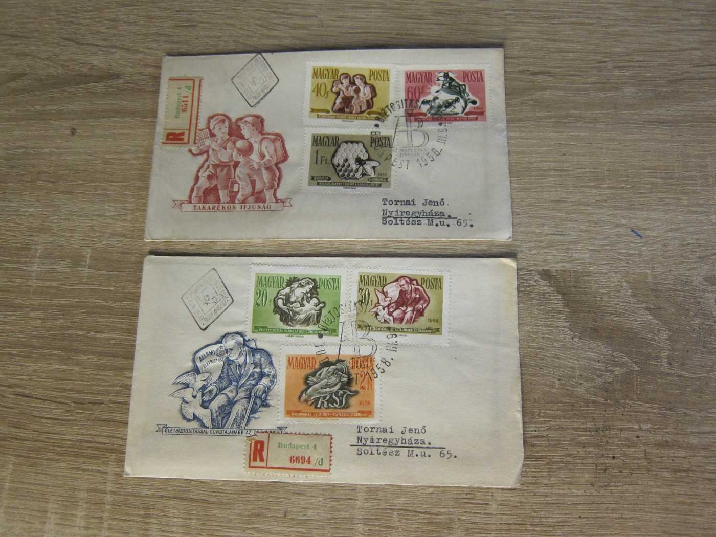 1958  //  Takarékosság és Biztosítás sor  // Futott első napi FDC