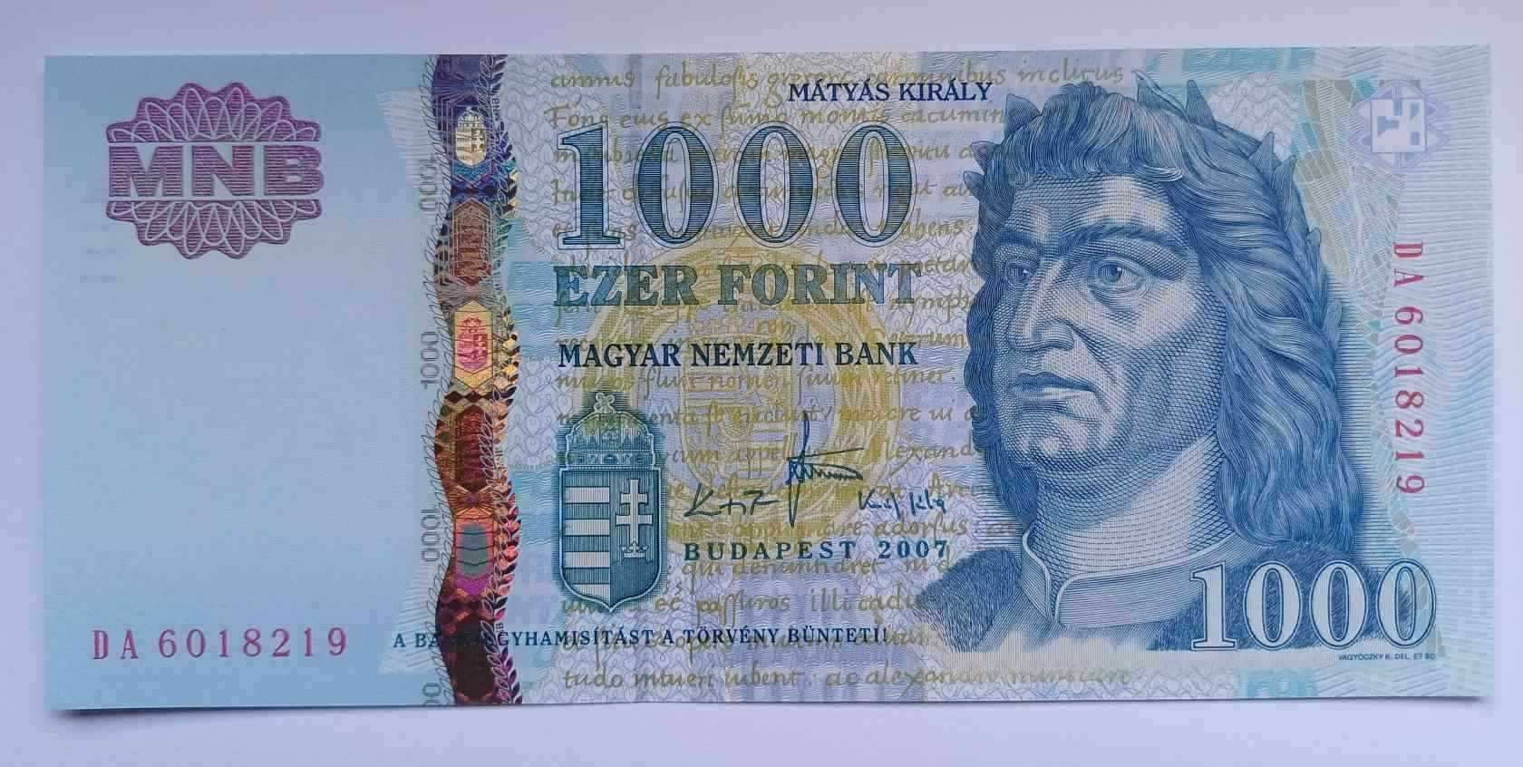 1000 forint 2007 UNC, DA
