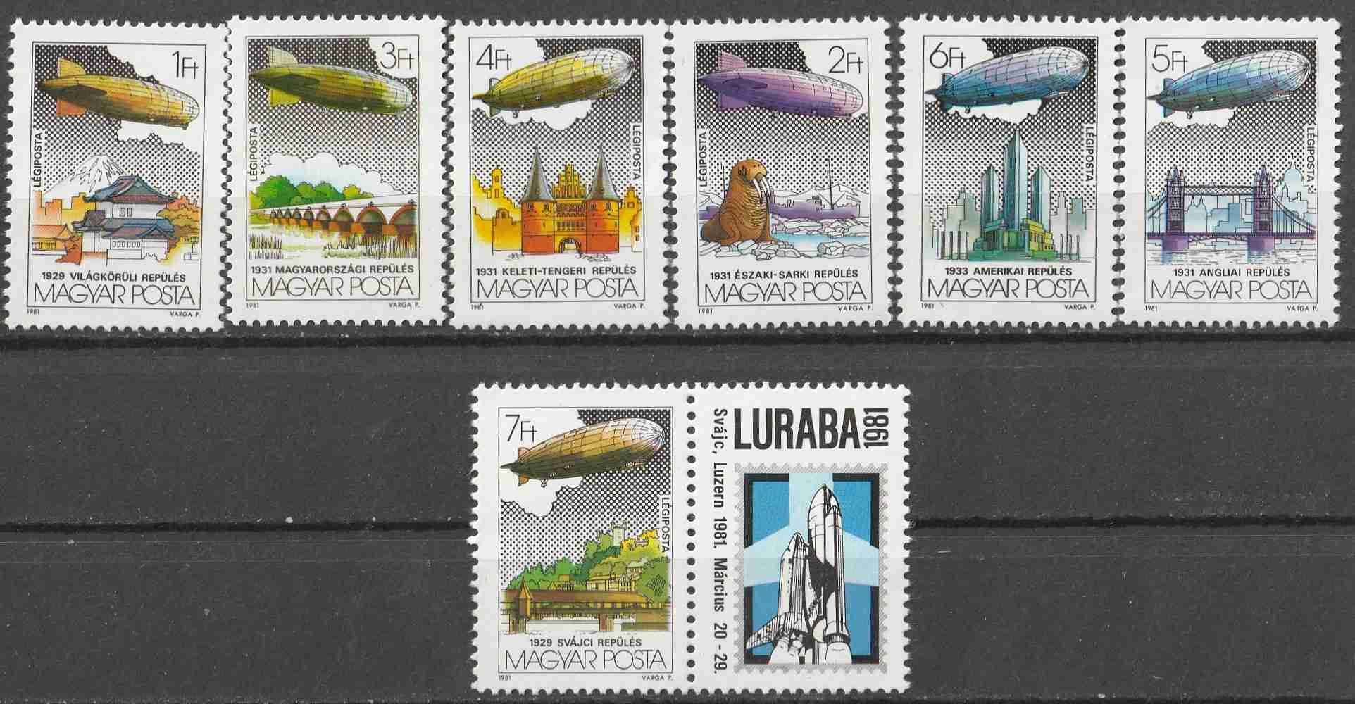 53-26   Postatiszta sorok   1981 Zeppelin híres repülései