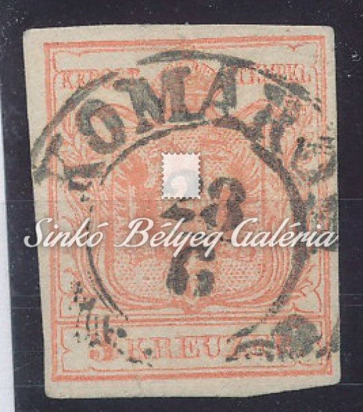 1850. Könyvnyomat 3kr, KOMÁROM