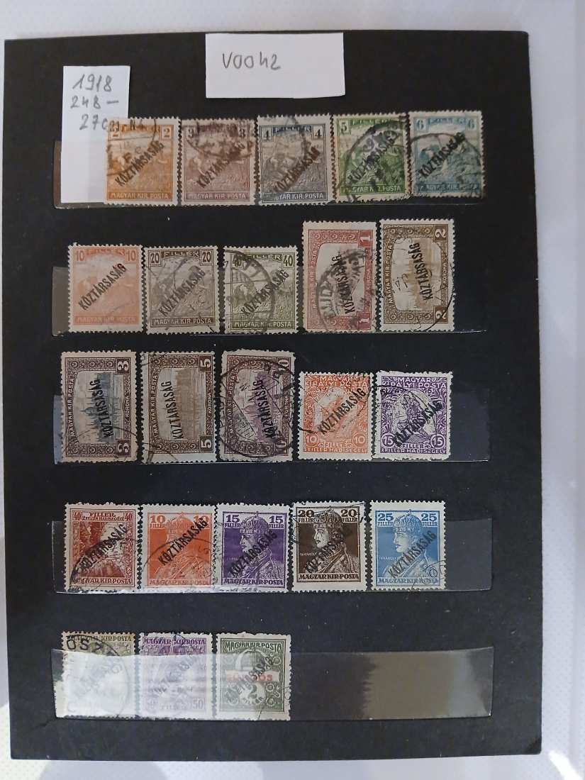 V0042 Magyar bélyeg 1918 248-270  falcos pecsételt