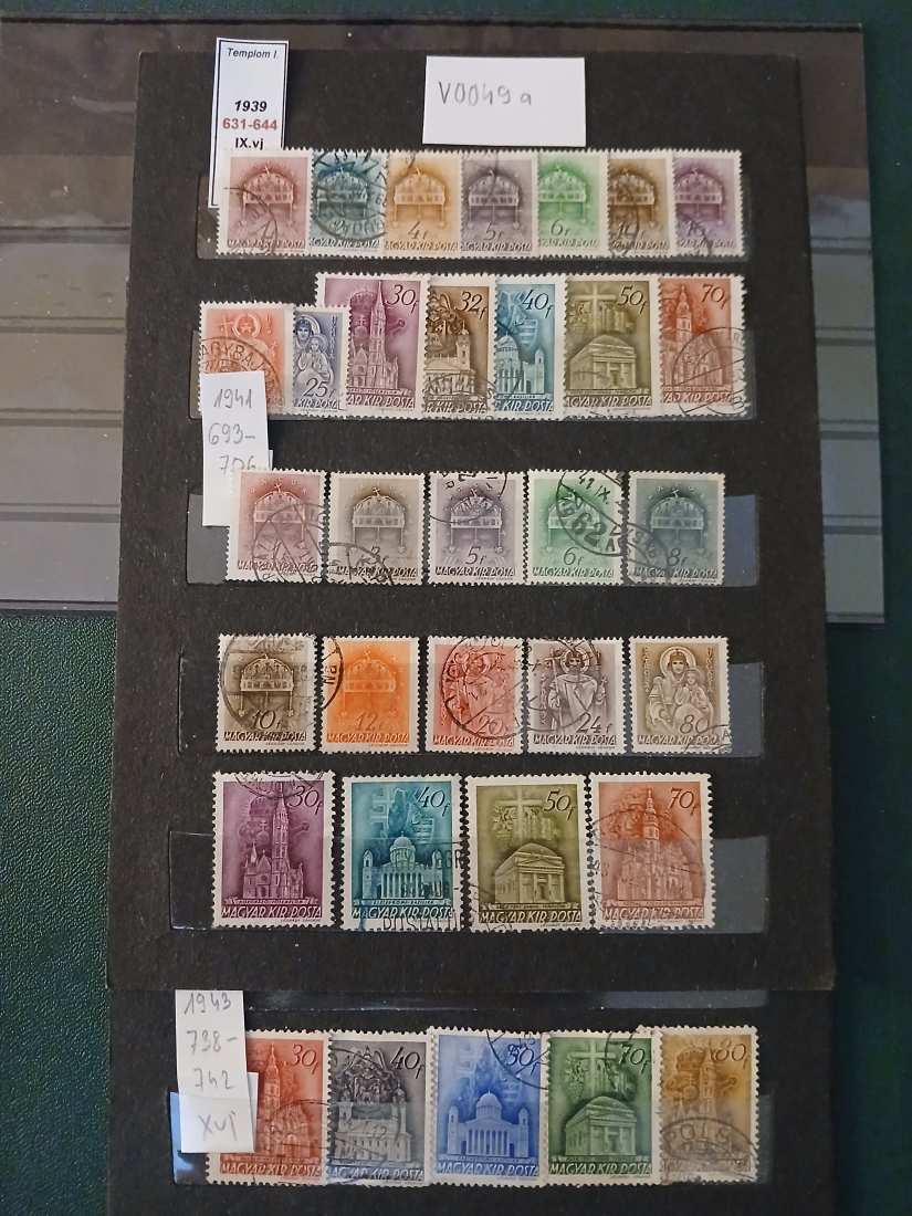 v0049a magyar belyeg 1939 631-644 1941 693-706 1943 738-742 falcos pecsetelt