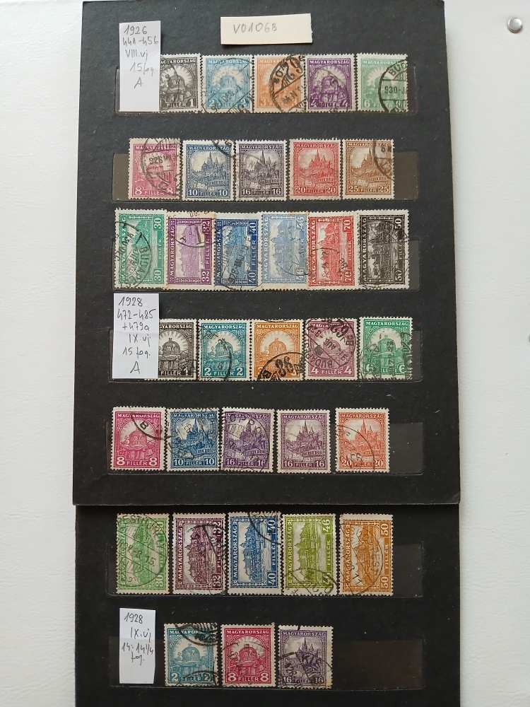 V0106B Magyar bélyeg 1926 441-456, 1928 472-485 pecsételt