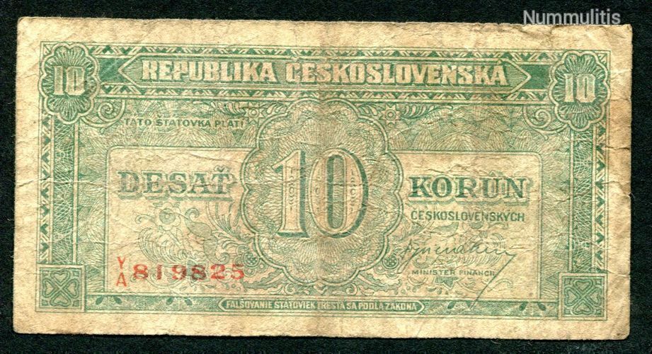 Csehszlovákia 1945 10 Korun