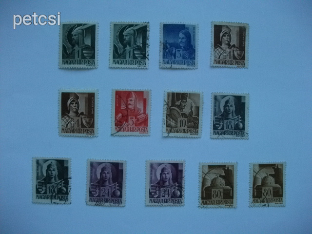 Magyar bélyeg hadvezérek 1943 13 db