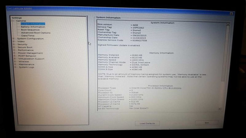 Dell Latitude E5550