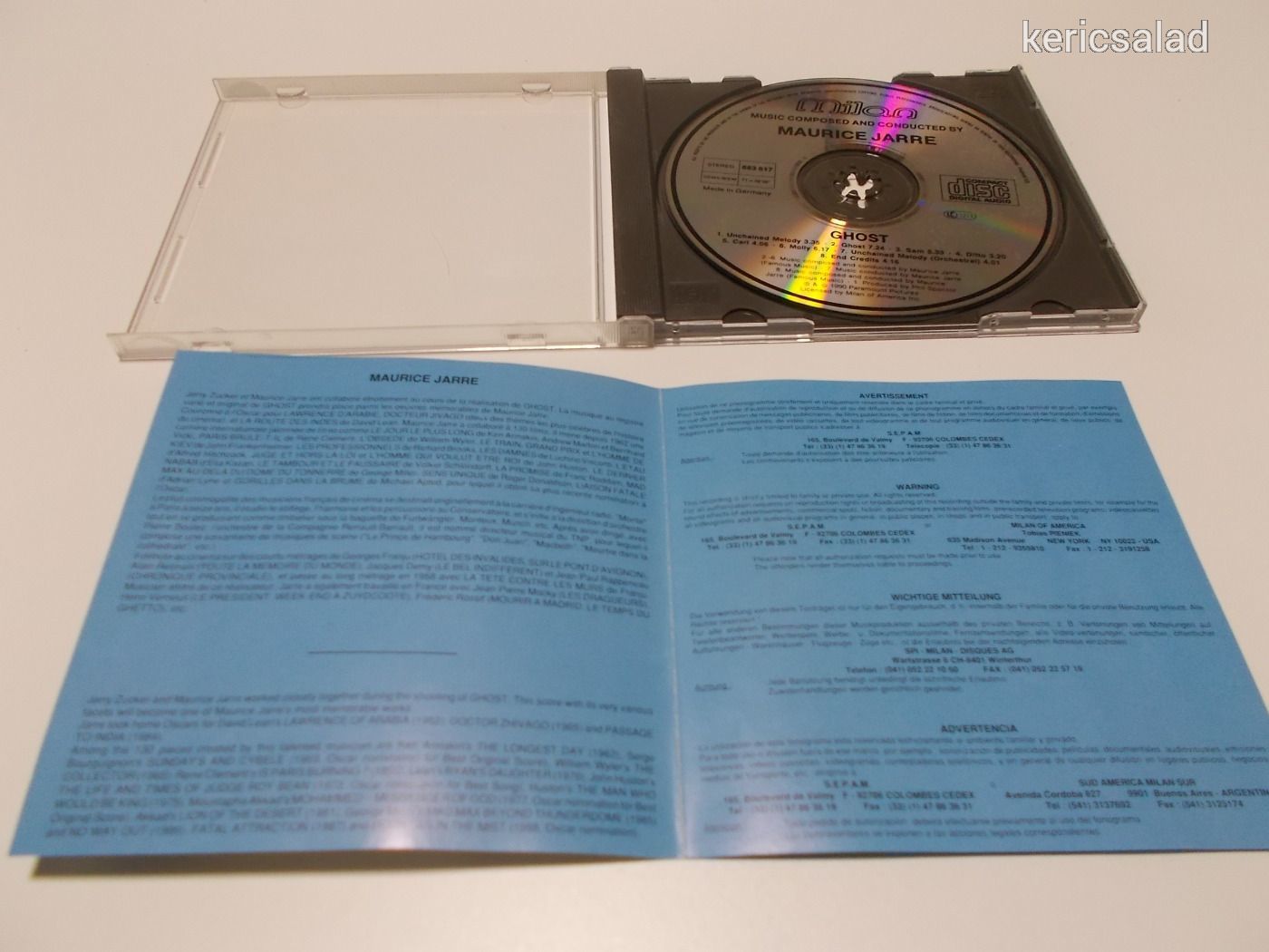Ghost - Maurice Jarre cd 1990