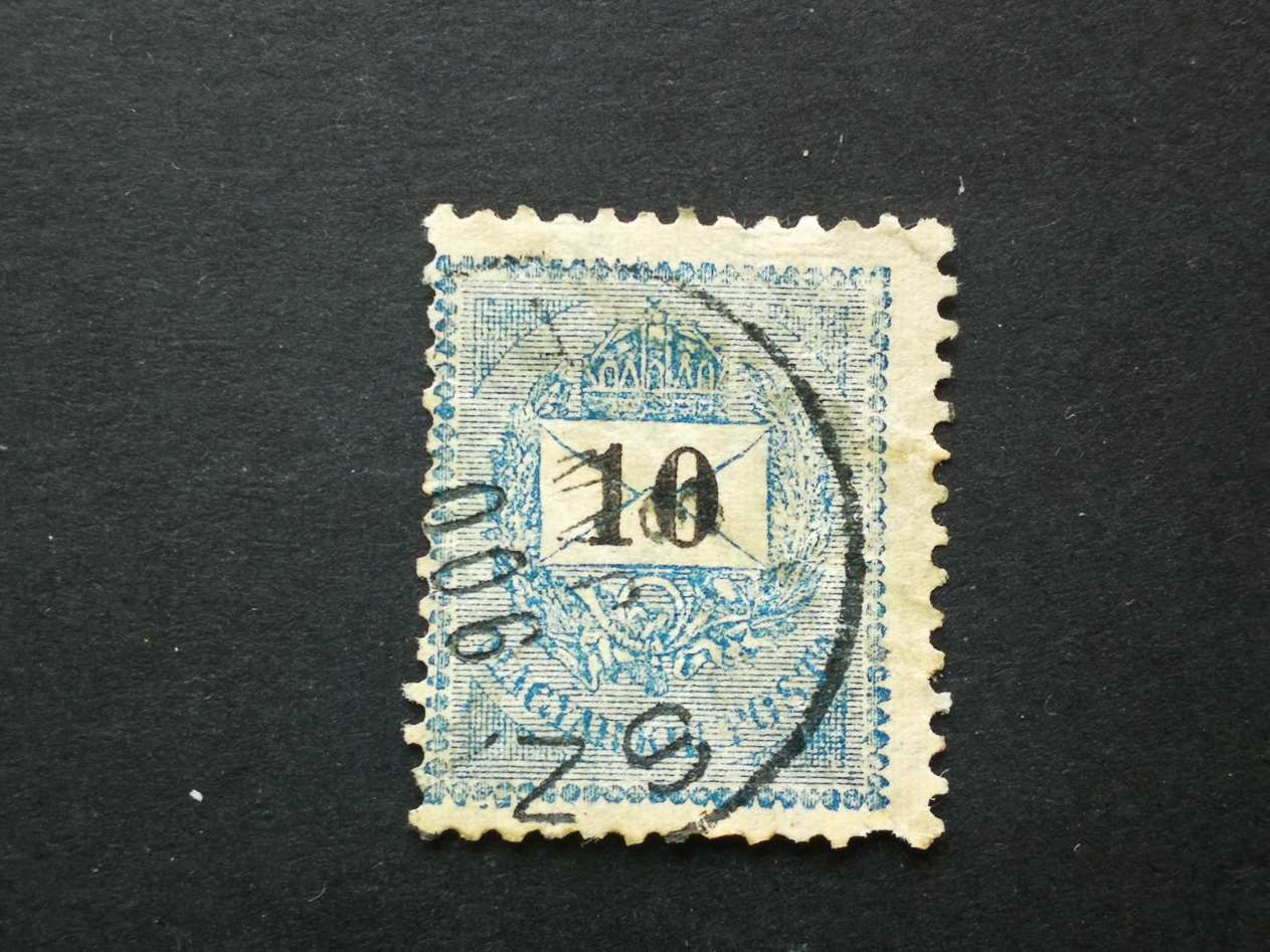 Magyarország 1899 Feketeszámú 10 kr. elfogazva I