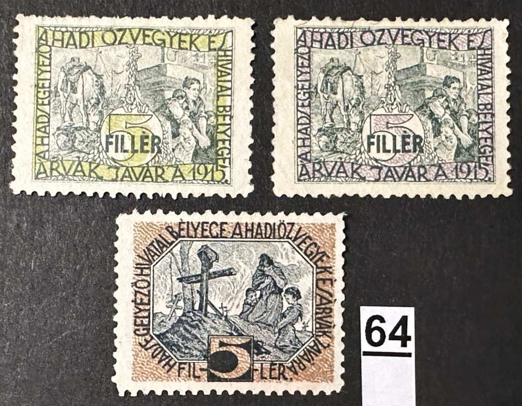 1915 HADI ÖZVEGYEK ÉS ÁRVÁK JAVÁRA JÓTÉKONYSÁG  MAGYAR BÉLYEG *