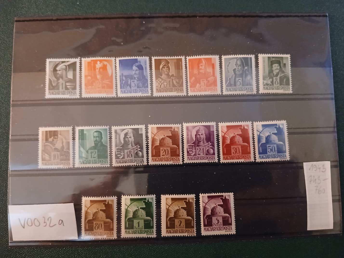 v0032a magyar belyeg 1943 743-760 postatiszta