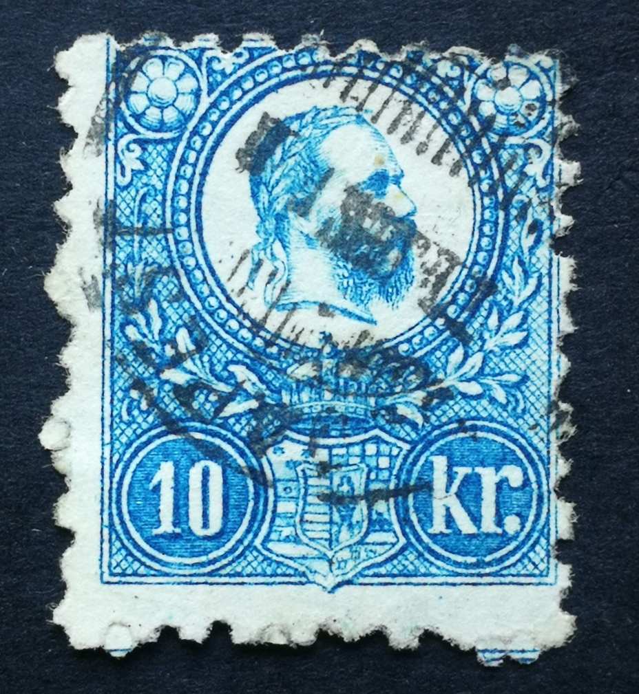 Magyarország 1871 Réznyomat 10 kr. BUDAPEST Tagolt egykörös bélyegző Gudlin min. 50 G3