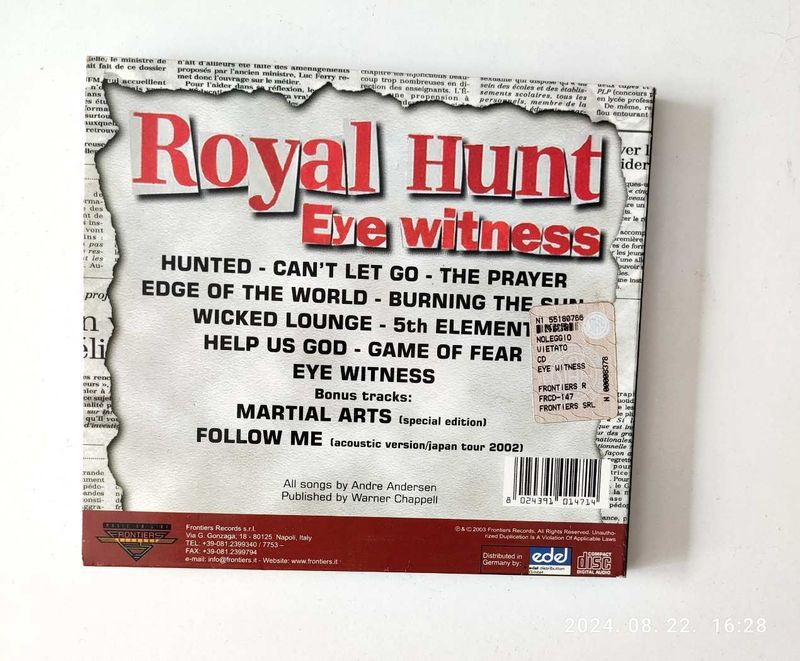 Royal Hunt Eyewitness CD