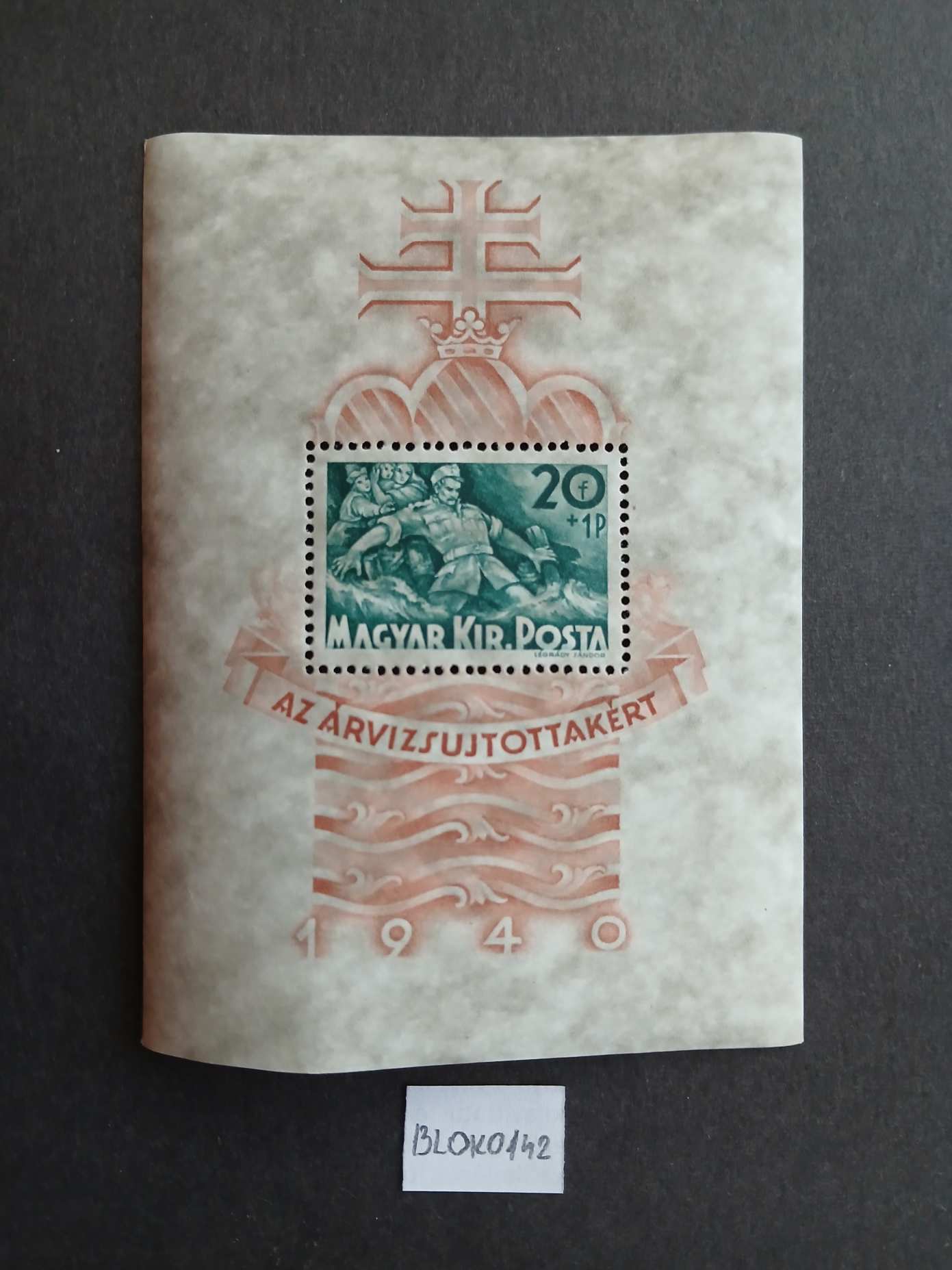BLOK0142 Magyar bélyeg 1940 672  postatiszta  