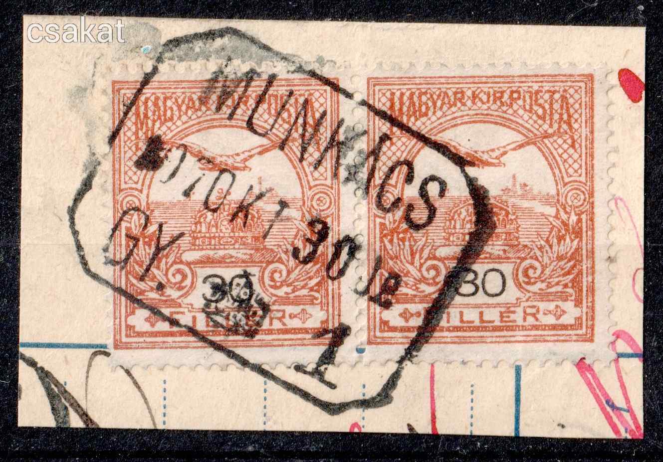 1906 turul MUNKÁCS / 1 gyűjtő bélyegzés Kárpátalja Ukraine MPPFB GY10 / 500p  (d53)