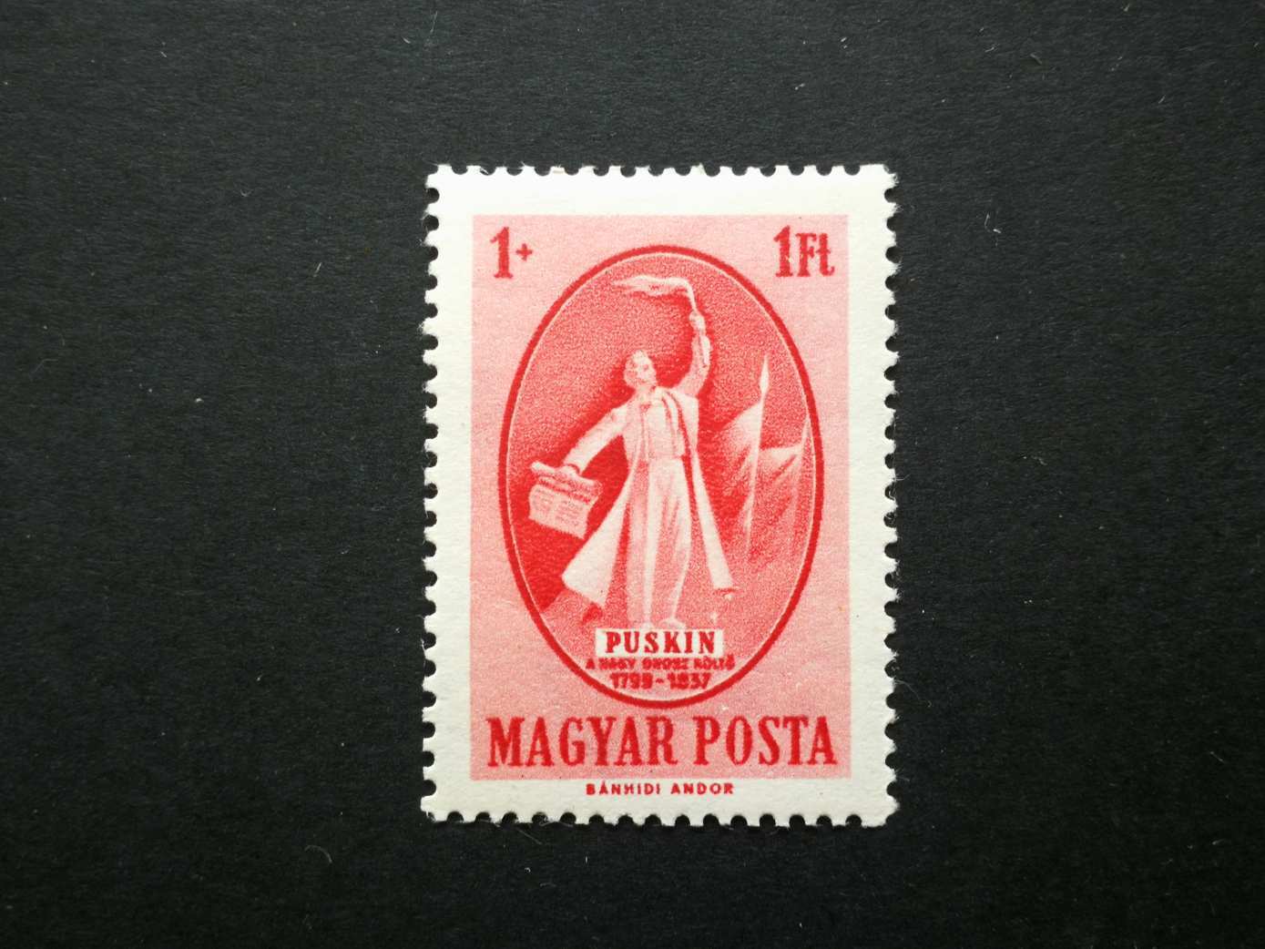 Magyarország 1949 Puskin * falcos kat. ár 1500 Ft H