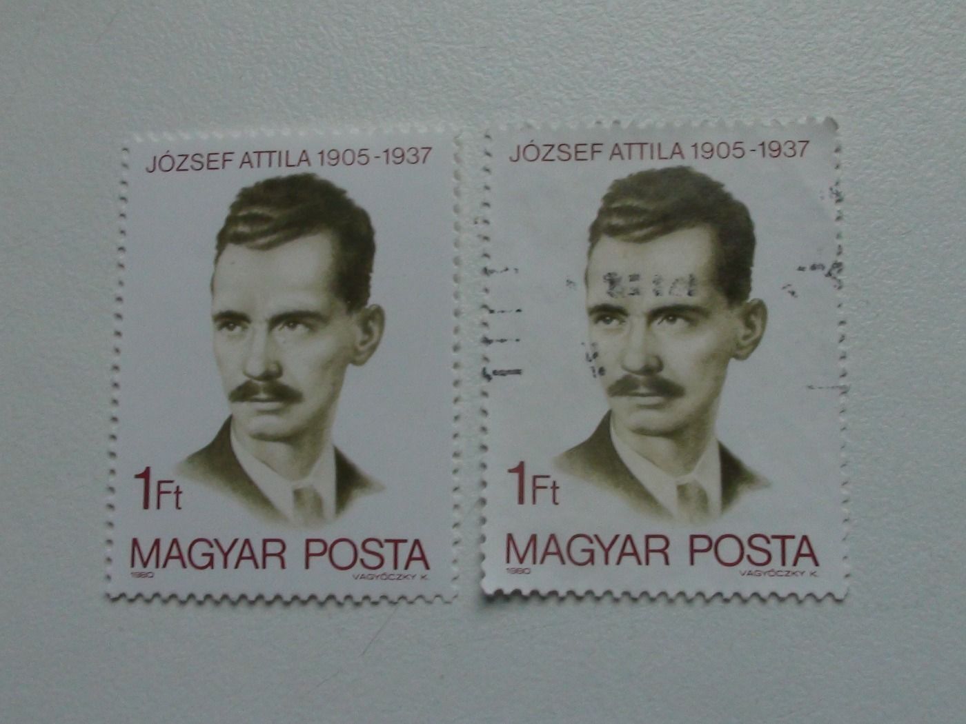JÓZSEF ATTILA 1905 - 1937. 1980. Postatiszta és bélyegzett.