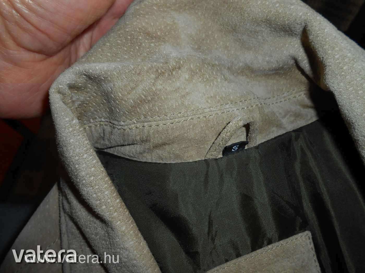 WE- drapp rövid hasított bőrkabát S Újszerű