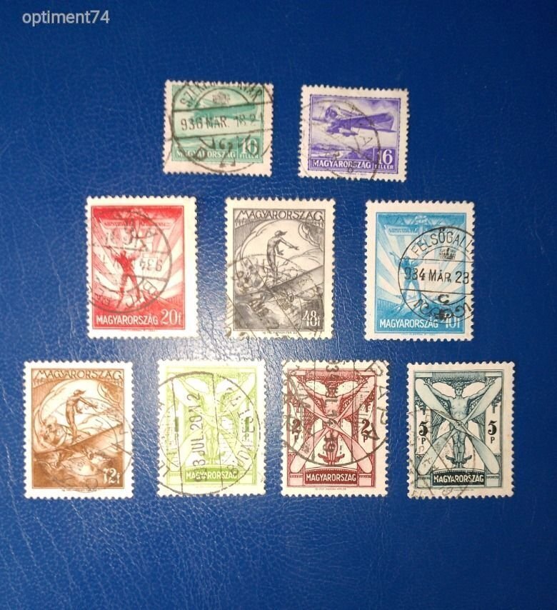 1933. Repülő  II. teljes sor - Pecsételt, szép bélyegsor