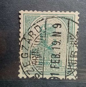 1900 Turul 3 Korona Szegzárd bélyegzéssel