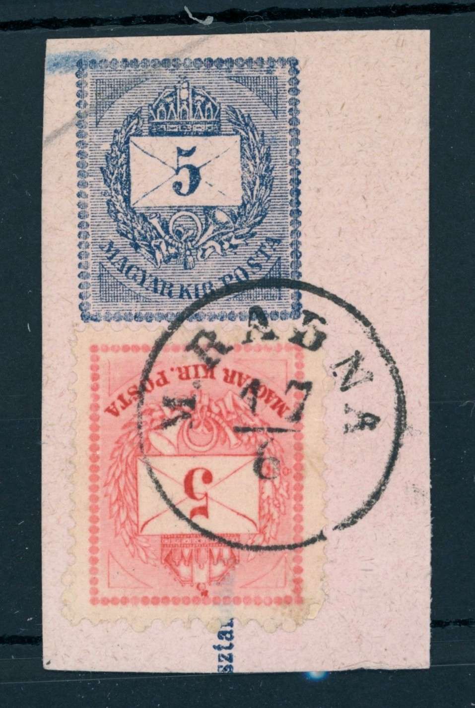 1874 krajcáros 5kr kivágáson M.RADNA bélyegzéssel Arad / Románia - Gudlin 60 pont (e60)