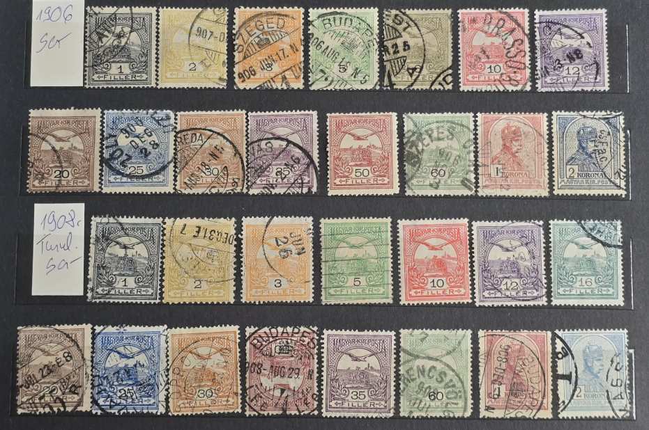 1906-1908 Turul Bélyegsorok 2db