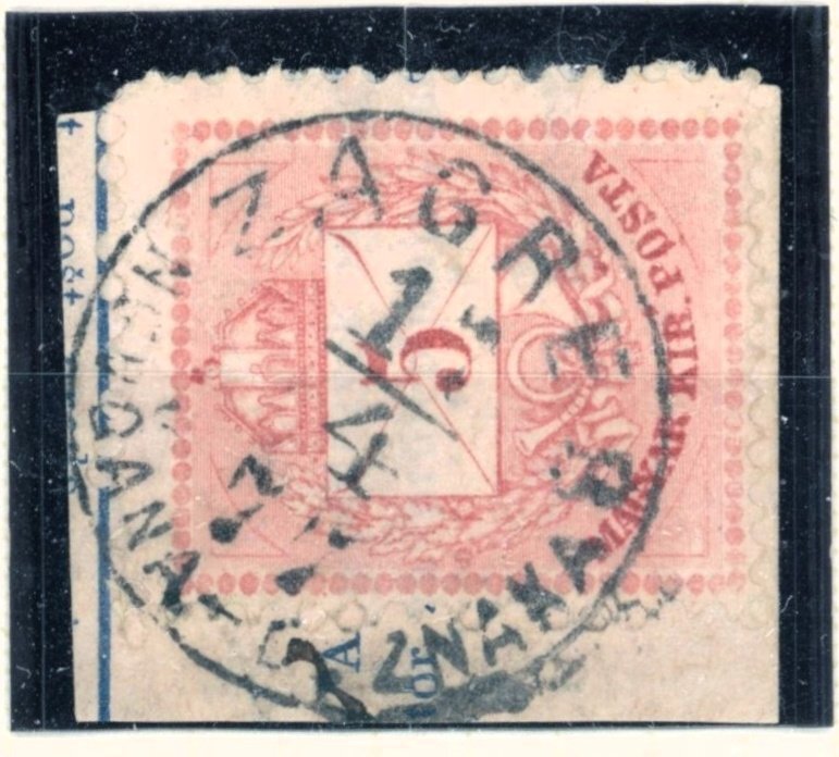 1874 krajcaros ritka Zagreb / Novcana - Doznaka belyegzes Horvatorszag Croatia Gudlin 150 pont e73