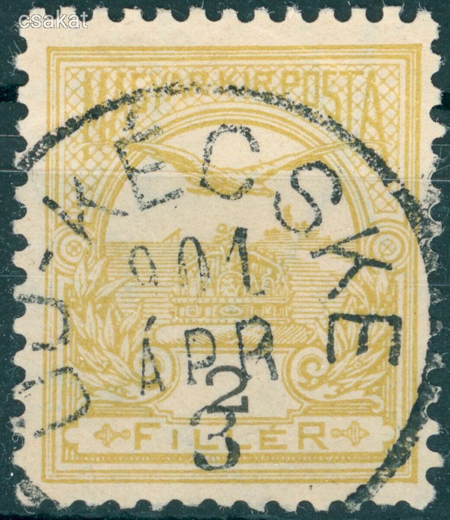 1900 turul ÚJ-KÉCSKE bélyegzés Pest-Pilis-Solt-Kis-Kun Gudlin E3.20 / 30p (e04)