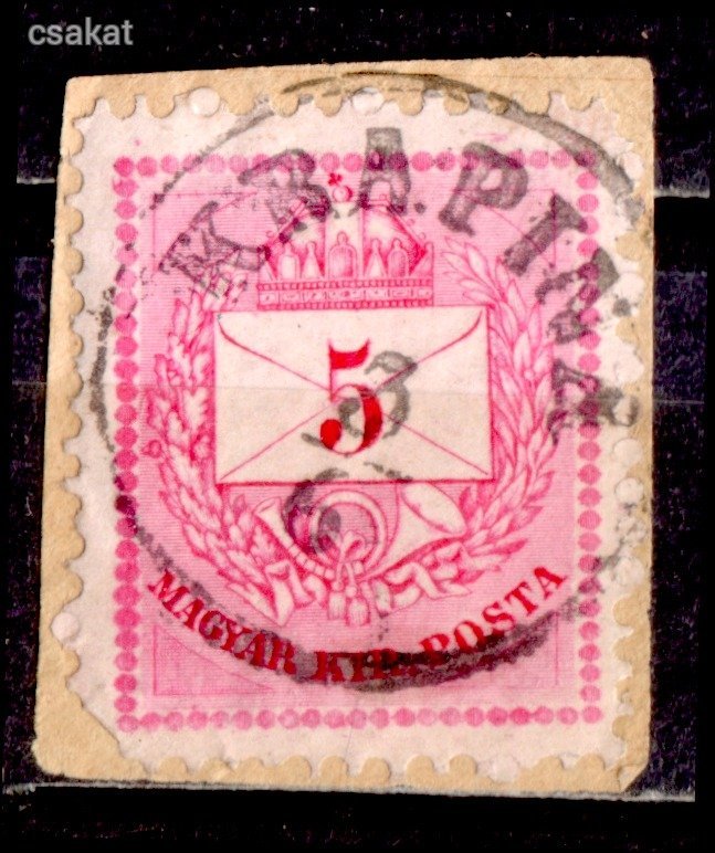 1874 színesszámú krajcáros KRAPINA bélyegzés Horvátország Croatia sarokhiány Gudlin E2.2 / 200p(d02)