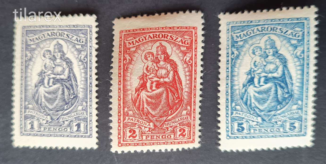 Magyar Bélyeg 1926 Keskeny Madonna ( MBK 457-59 **  50.000 Ft )