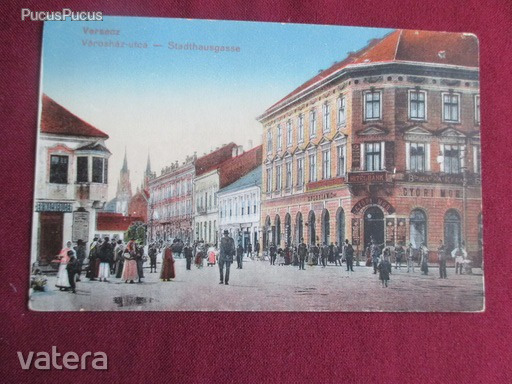 Versecz, Városház u., üzletek, életkép