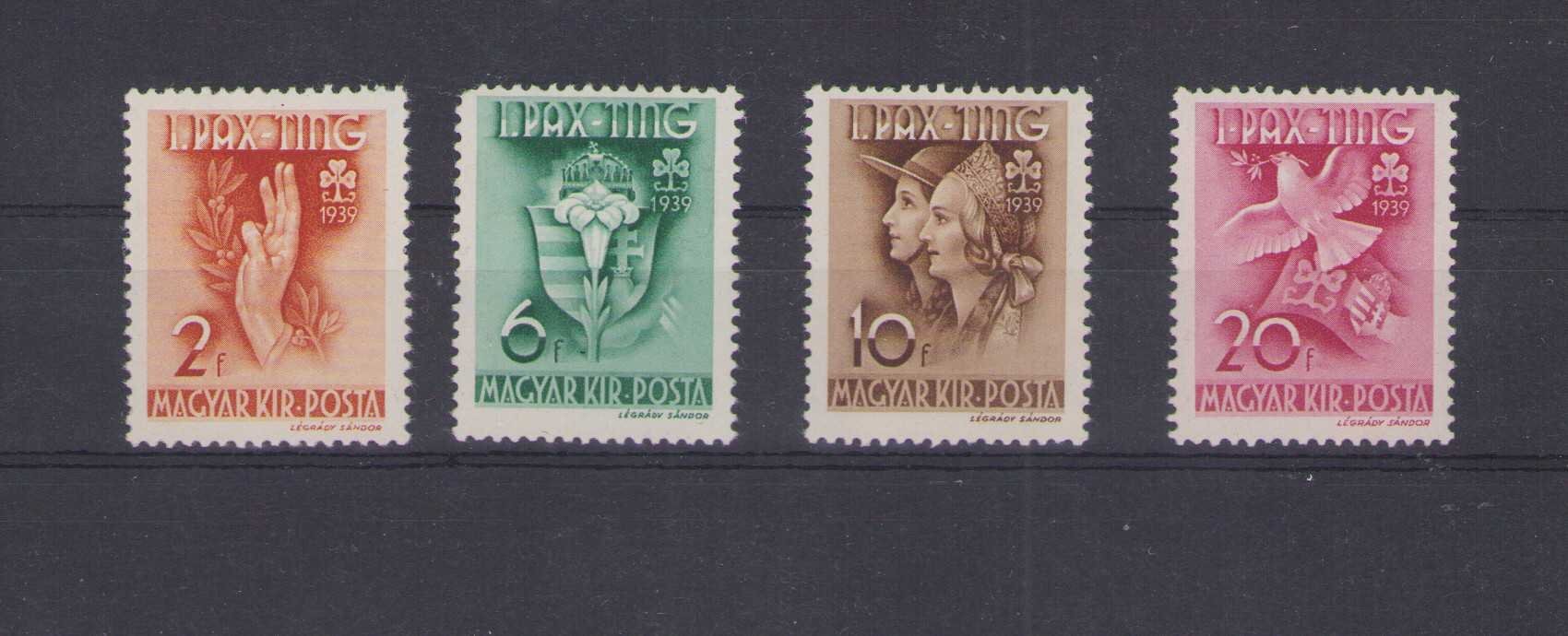 1939 Pax Ting, postatiszta, részben falcos sor