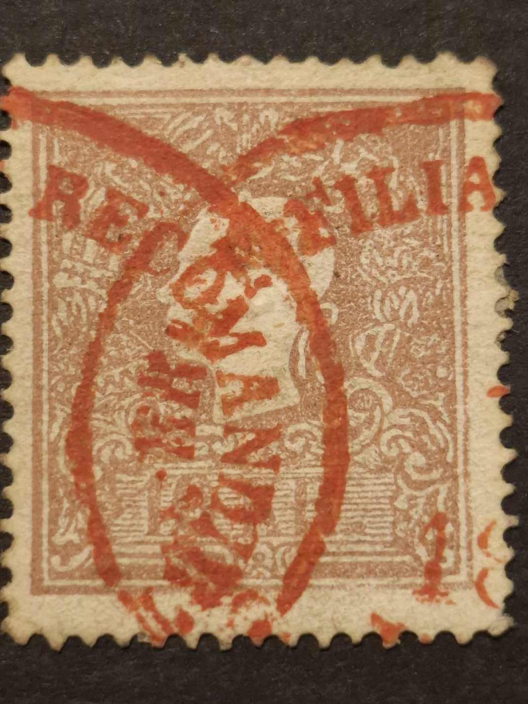 1858 könyvnyomat dombornyomással Piros Recomandirt 10kr