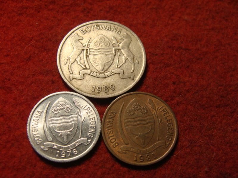 Botswana 3 féle érme egyben