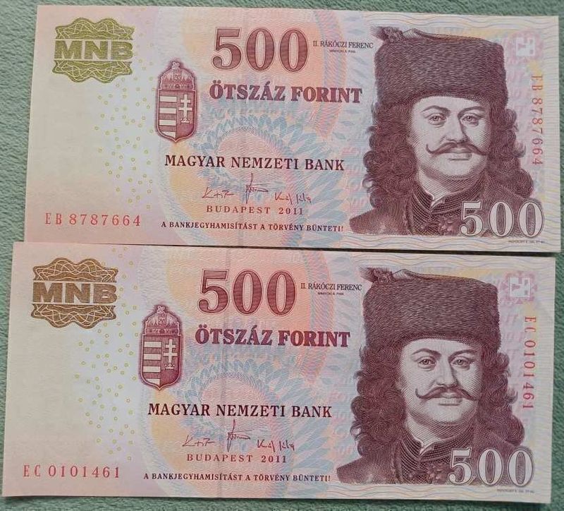 500 forint 2011 UNC, EF 2 db EB, EC