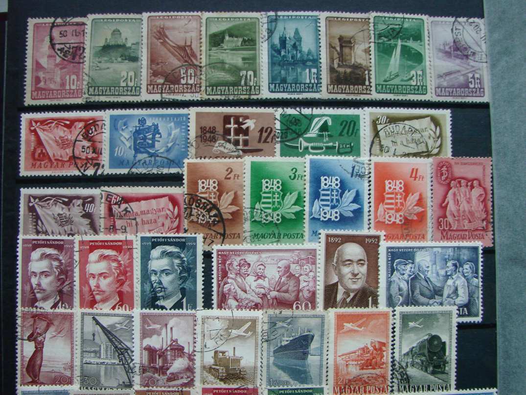 &   1947-62 gyűjtemény, teljes 16pecsételt sor + 6 önálló kiadás  &