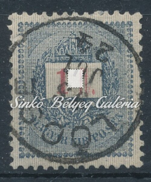 1889 feketeszamu krajcaros 1ft belyeg