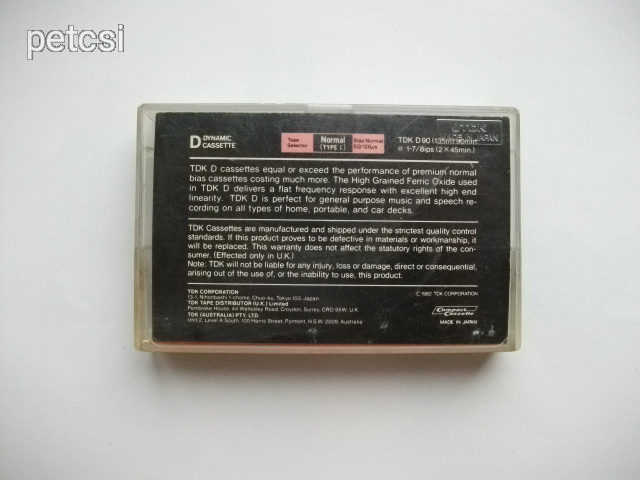 Tdk D 90 kazetta 4.