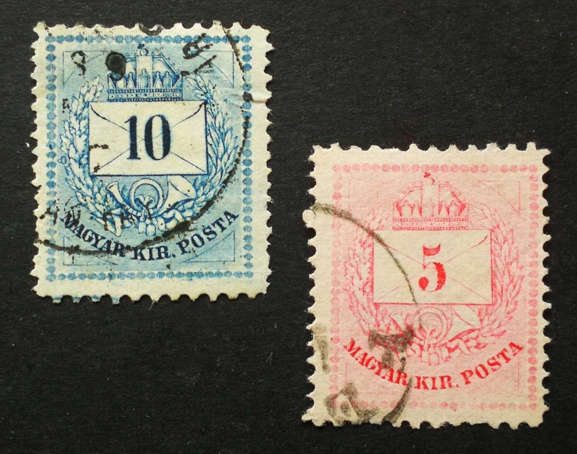Magyarország 1881 Színesszámú krajcáros 5 Kr D11 1/2:13, 10 Kr 11 1/2:14 1/2 H