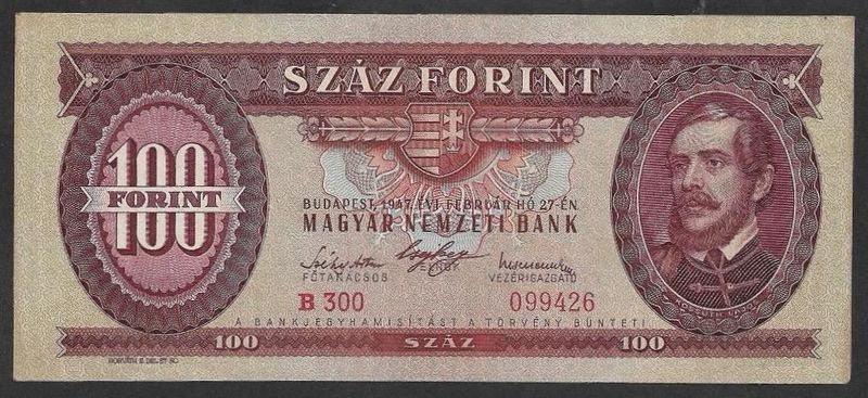 100 forint 1947 VF