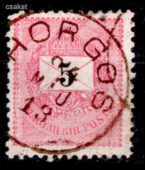 1889 feketeszámú krajcáros HORGOS bélyegzés Vajdaság Serbia Gudlin E3.20 / 50 p (c71)