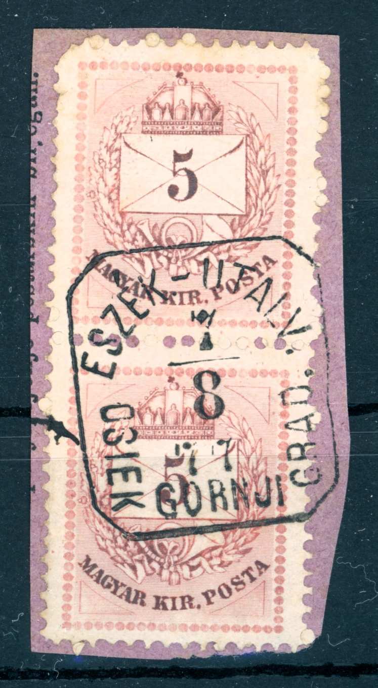 1874 krajcáros ESZÉK.-UTALV. / OSIEK GORNJI GRAD. bélyegzés Verőce Croatia Gudlin B3.24 / 100p(e69)