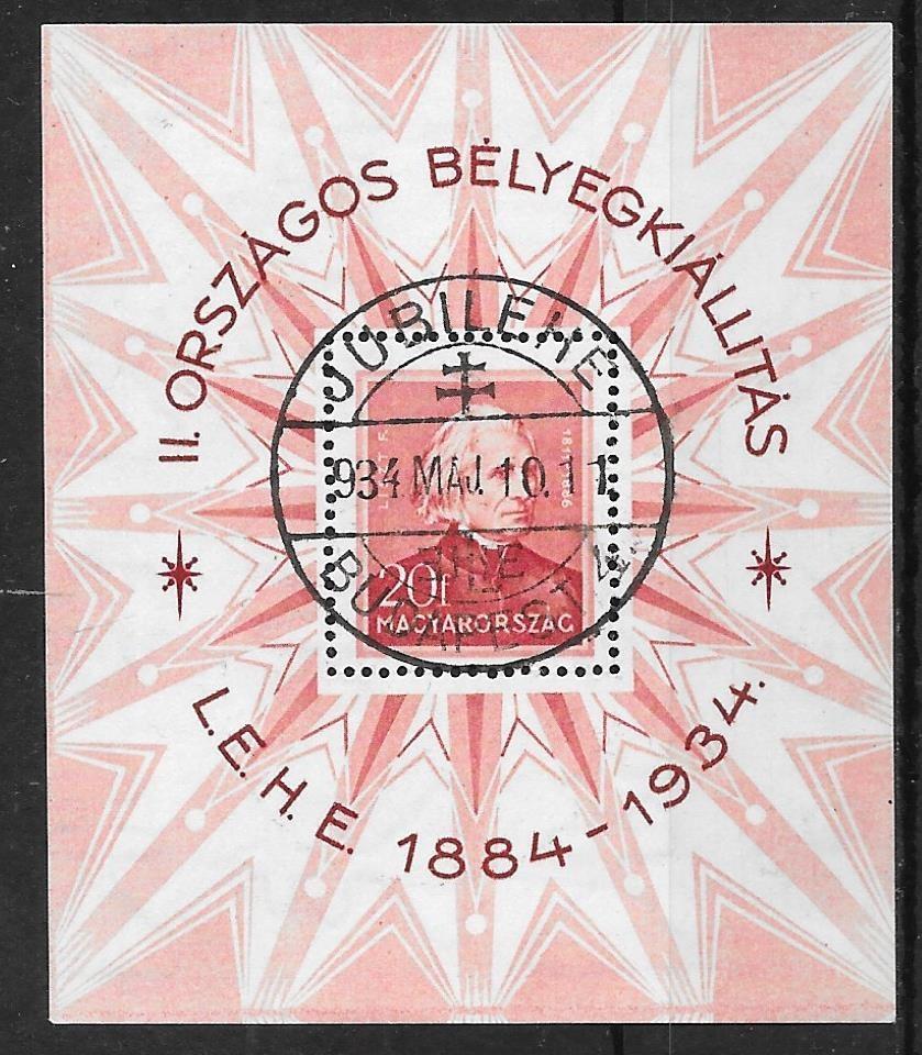 1934. LEHE blokk alk. bélyegzéssel 25 000