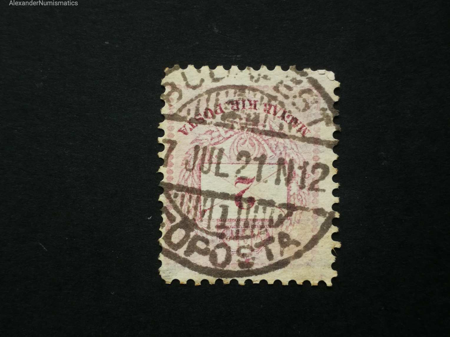 Magyarország 1890 Színesszámú 2 kr Budapest Főposta, B 11 1/2 F